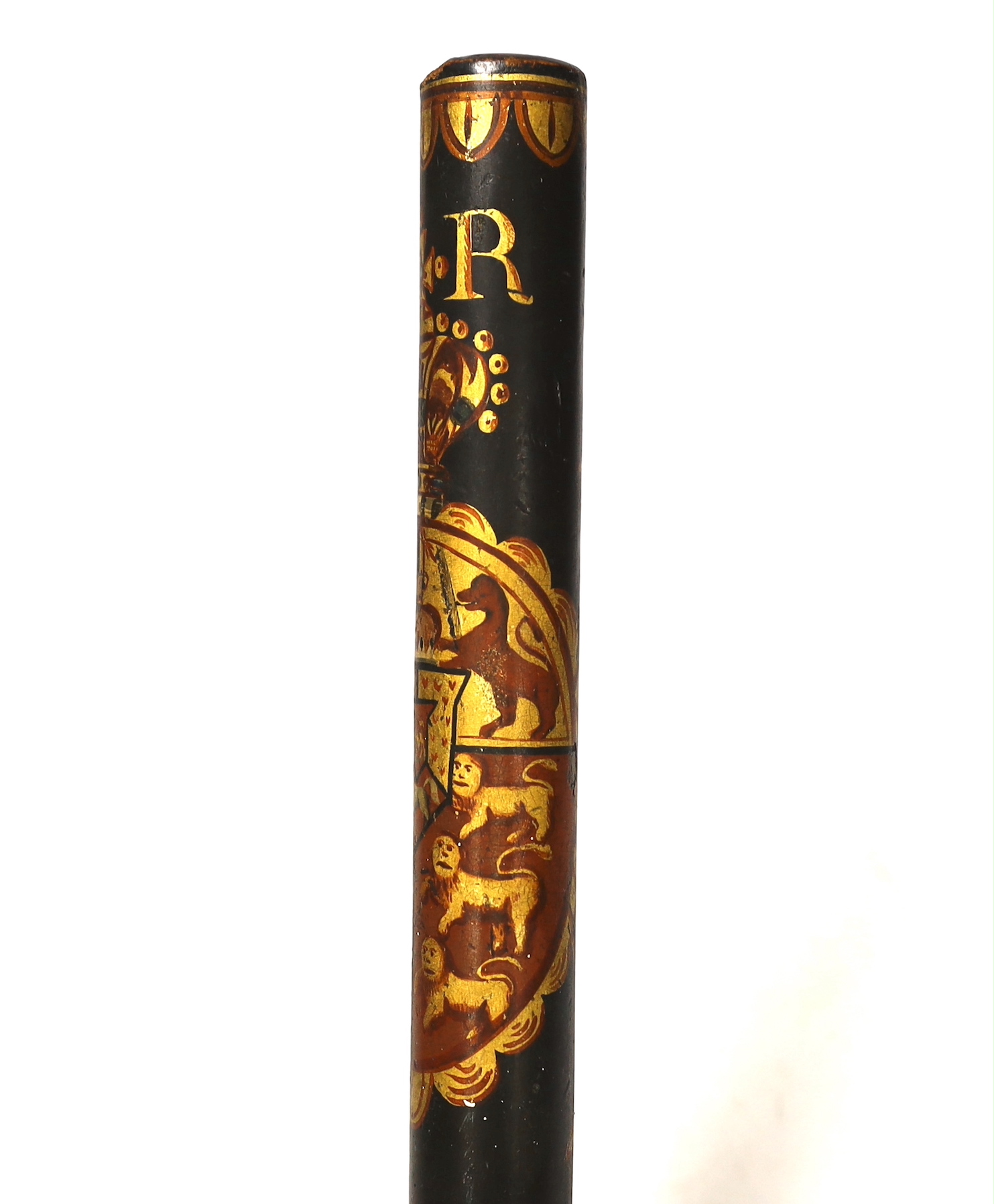 A George III style painted ‘tipstaff’, 31cm